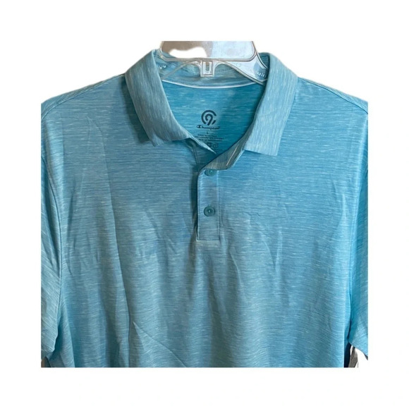 🥳 NEW! C9 Champion Active Wear Men's Aqua Blue Golf Polo Shirt - Picture 4 of 4